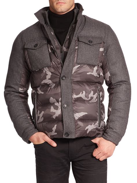 michael kors black and grey camo jacket|Michael Kors puffer jacket macy's.